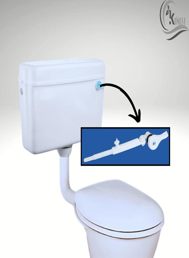 KINIK Plastic Adjustable Toilet Flush Tank Lever Handle | Universal Front Mount Flush Handle Replacement for Cisterns | Durable, Easy Installation | White | Pack of 1 - Image 3